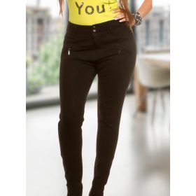   Nagy méretű gombos fekete nadrág (S, M, L, XL, XXL H-705) 