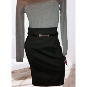 Elegáns fekete ceruza szoknya övvel