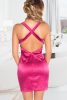 EXKLUZÍV pink nyitott hátú szatén alkalmi ruha / party ruha 