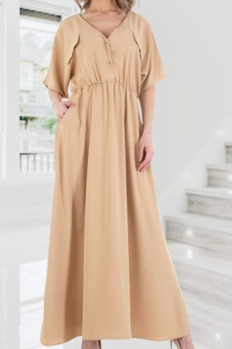 Gyönyörű lezseren elegáns zsebes maxiruha