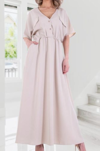 Gyönyörű lezseren elegáns zsebes maxiruha