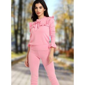 Trendi kényelmes 2 részes pink fodros szett