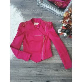 Egyedi rövid fazonú szegecses pink blézer