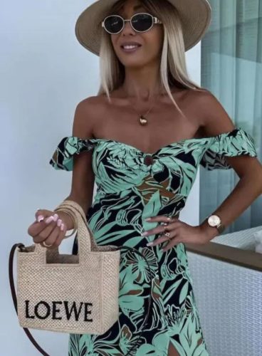 Virág mintás menta maxiruha