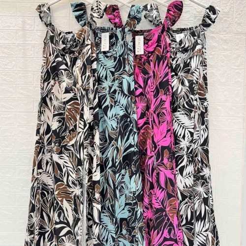 Virág mintás pink maxiruha