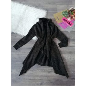 Aszimmetrikus kötött barna kardigán