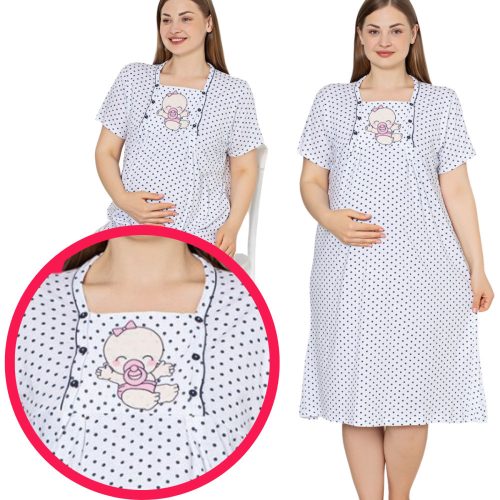 Gombos kismama hálóing (szoptatós hálóing)