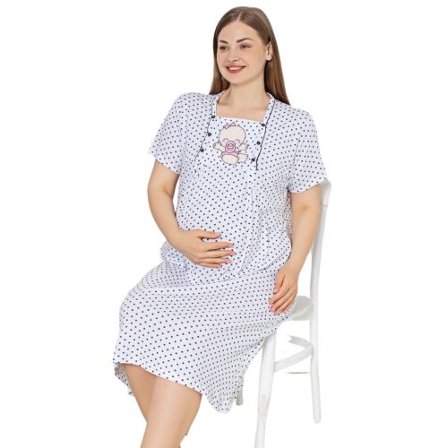 Gombos kismama hálóing (szoptatós hálóing)