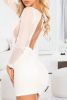 Hosszú ujjú áttetsző fehér miniruha / party ruha
