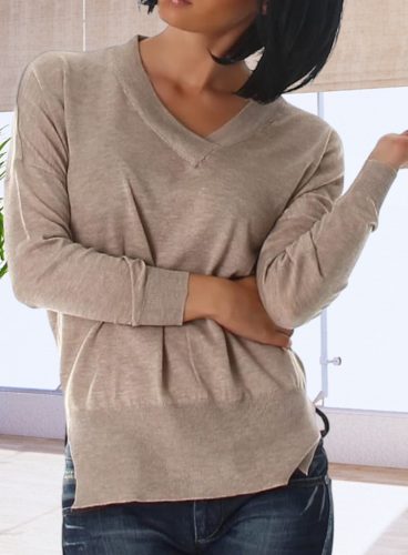 Basic finomkötésű cappuccino pulcsi / felső