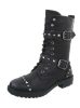 Fekete csatos szegecses bakancs (5401)