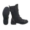 Fekete csatos szegecses bakancs (5401)