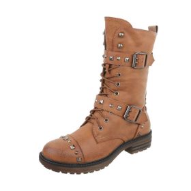 Barna csatos szegecses bakancs (5401)