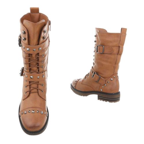 Barna csatos szegecses bakancs (5401)