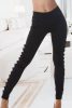 Fekete oldalán csipkés szűk szárú treggings/nadrág (569) 