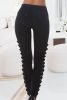 Fekete oldalán csipkés szűk szárú treggings/nadrág (569) 