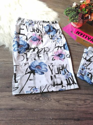 Virág mintás pamut ceruza szoknya (618)