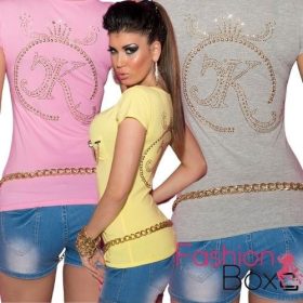 Hátán strasszköves póló / felső (7008)