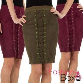 Keki ceruza szoknya fűzővel díszítve (73402)