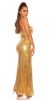Exkluzív arany flitteres elegáns party ruha / hosszú ruha (L76008)