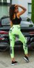 Alakformáló PUSH UP neonzöld mintás fitness leggings / cicanadrág (8096)