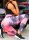 Alakformáló PUSH UP neonpink mintás fitness leggings / cicanadrág (8096)