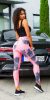 Alakformáló PUSH UP neonpink mintás fitness leggings / cicanadrág (8096)