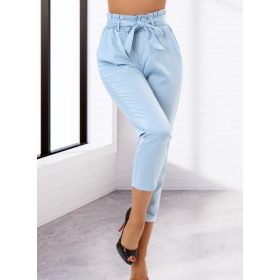 Derekán gumis megkötős lezser elegáns kék nadrág