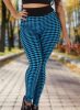 Alakformáló PUSH UP kék mintás fitness leggings / cicanadrág (8365)