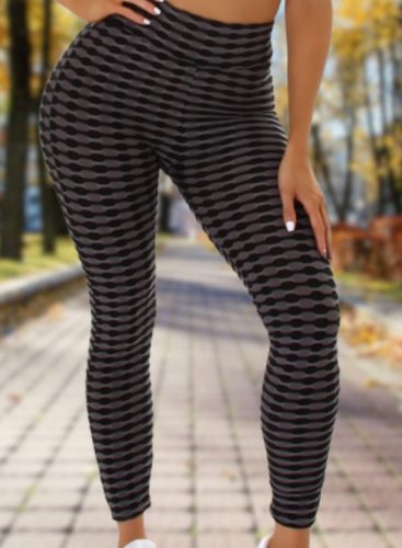 Alakformáló PUSH UP szürke mintás fitness leggings / cicanadrág (8365)