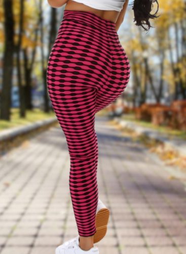Alakformáló PUSH UP pink mintás fitness leggings / cicanadrág (8365)