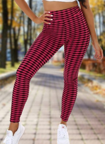 Alakformáló PUSH UP pink mintás fitness leggings / cicanadrág (8365)