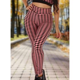   Alakformáló PUSH UP rózsaszín mintás fitness leggings / cicanadrág (8365)