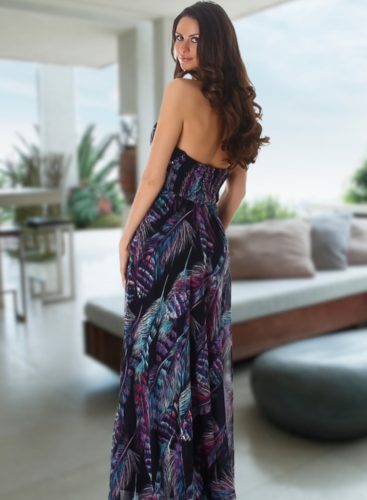 Exkluzív elegáns köves mintás ruha / hosszú ruha (9186)