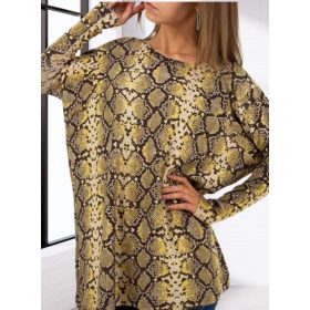 Extra méretű lenge kígyó mintás kötött tunika (93046)