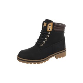 Fekete fűzős bakancs (A-53)