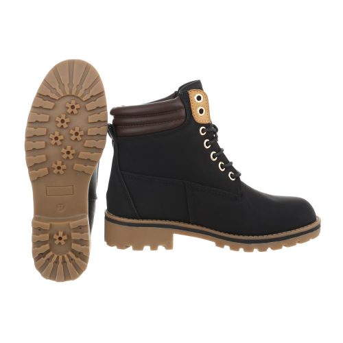 Fekete fűzős bakancs (A-53)