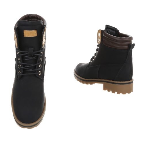 Fekete fűzős bakancs (A-53)