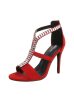 Szexi piros magas sarkú szandál XL strasszkövekkel (B-60)