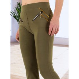 Elegáns keki színű zsebes nadrág