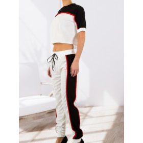 Fehér-fekete melegítő / tréning rövid ujjú felsővel