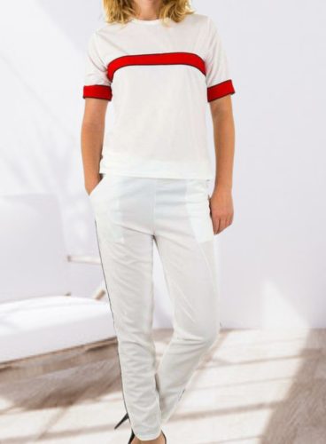 Fehér melegítő / tréning rövid ujjú felsővel