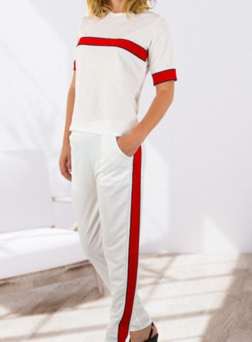 Fehér melegítő / tréning rövid ujjú felsővel