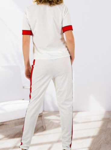 Fehér melegítő / tréning rövid ujjú felsővel