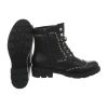 Fekete fűzős szegecses bakancs (BZ8393)