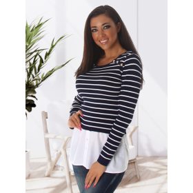 2 az 1-ben blúzzal kombinált kék pulcsi / felső