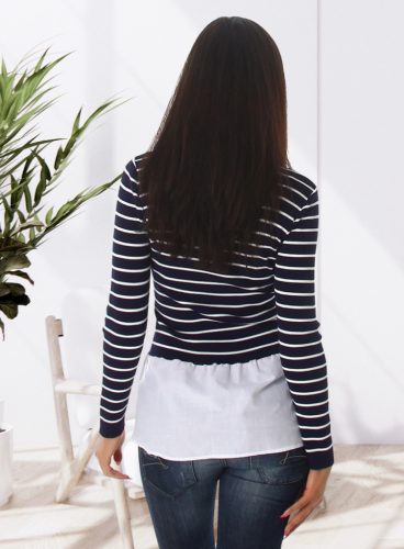 2 az 1-ben blúzzal kombinált kék pulcsi / felső