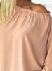 Ujján vállán gumírozott elegáns lenge rózsaszín blúz