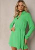 Zöld galléros gumis derekú ingruha / miniruha / tunika