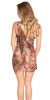 Fél vállú strasszos lánccal díszített kígyó mintás miniruha / party ruha (F37679)